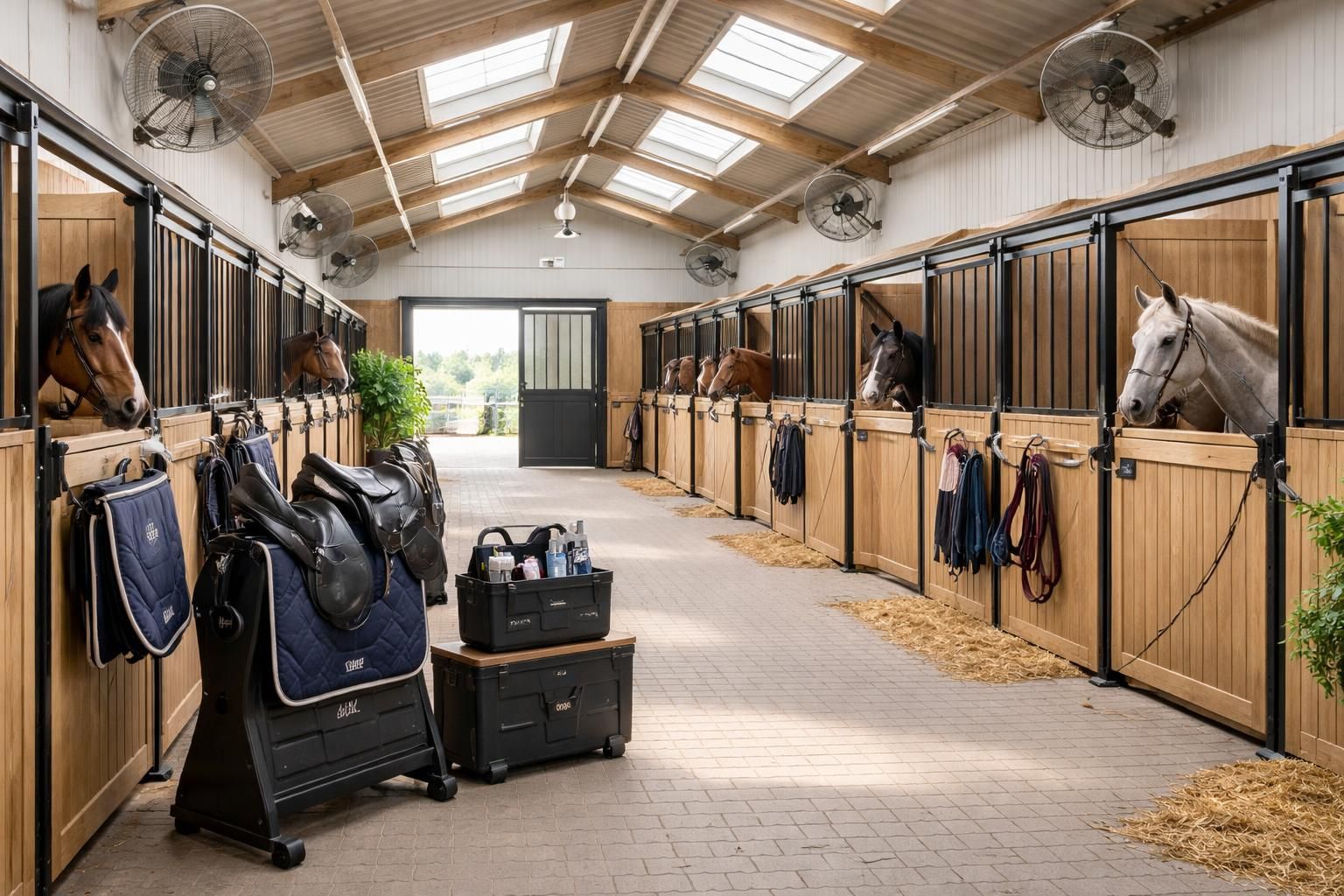 optimisez le confort de votre écurie grâce aux matériels horze de qualité et à des systèmes de ventilation performants pour un environnement sain et agréable pour vos chevaux.