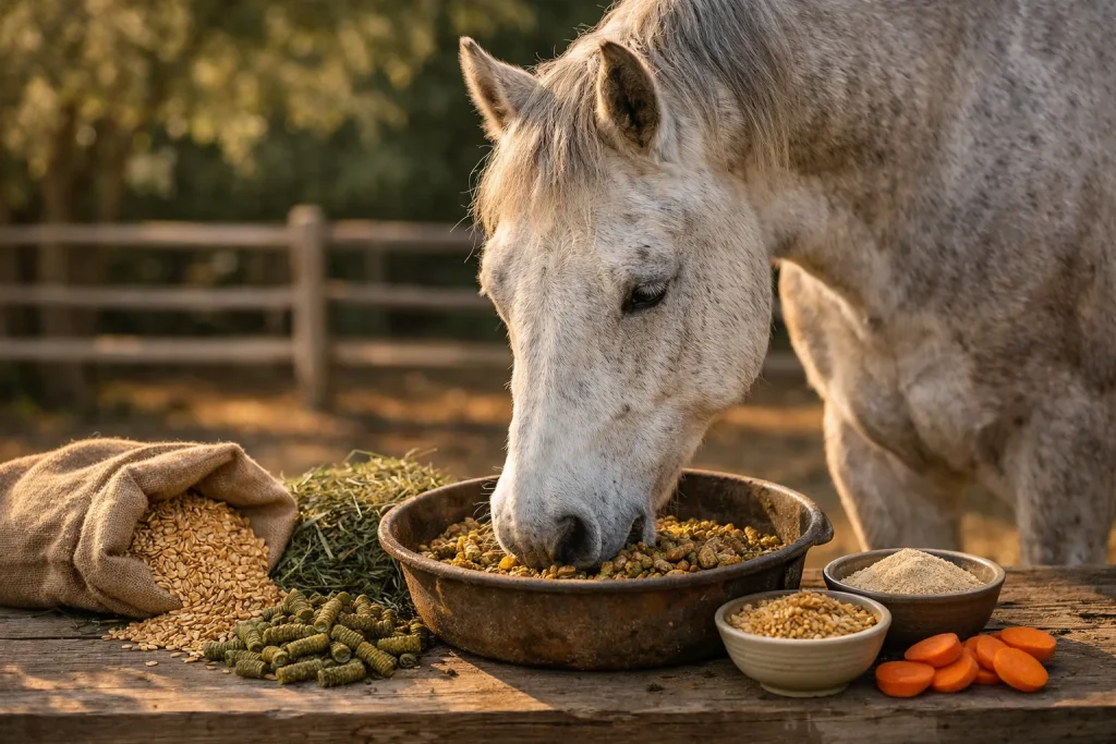 Alimentation cheval senior : adapter la ration en douceur